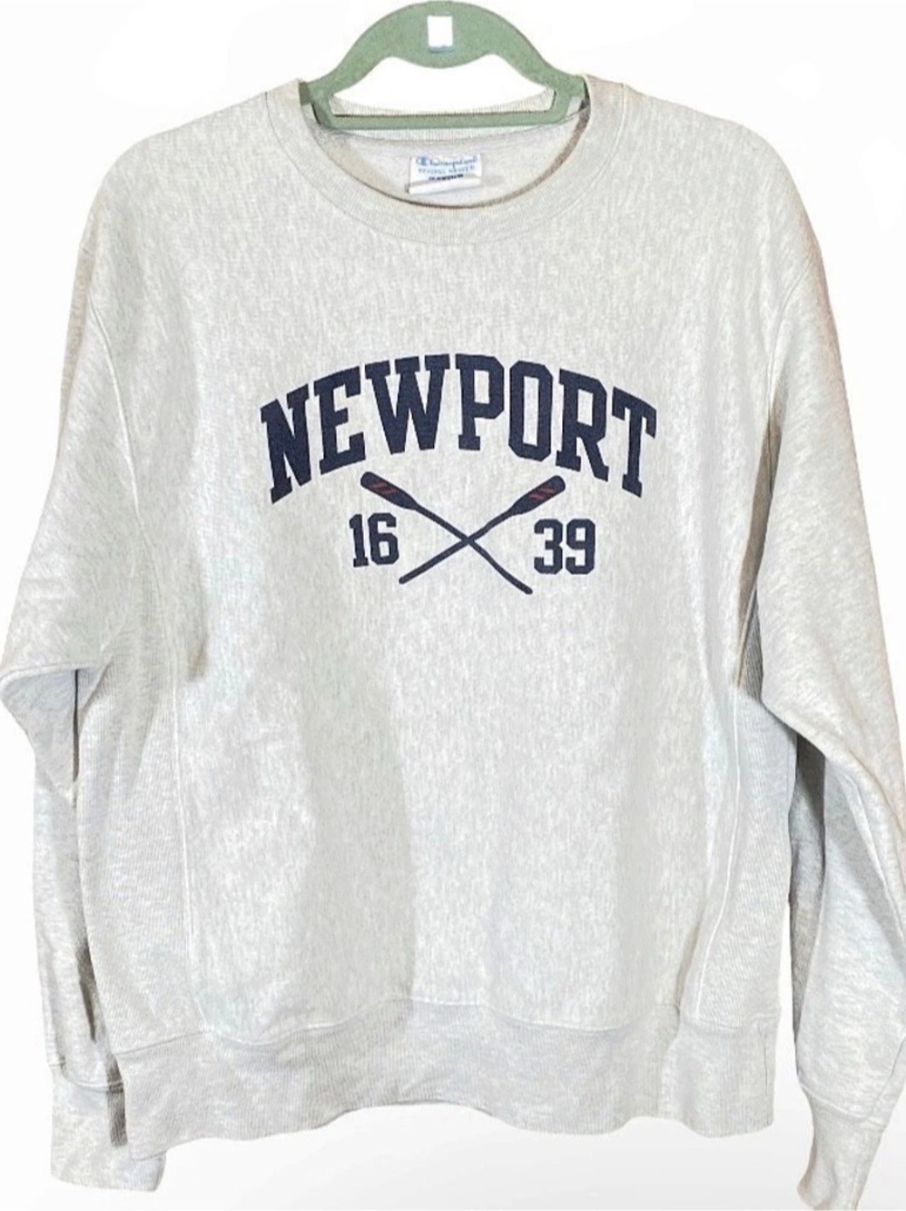Vintage Champion Newport reverse weave 1639 oar rowing grey crewneck medium